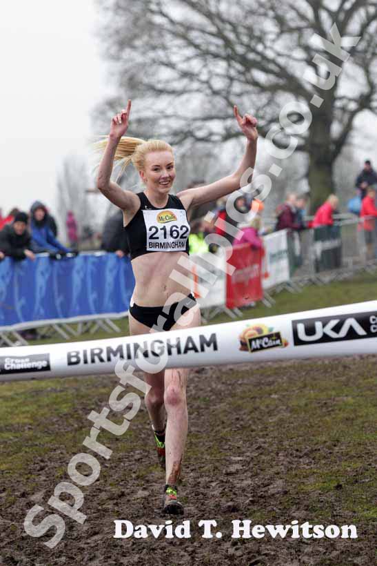 Amy Griffiths winning the under-17 womens McCain World Cross Country Trials and Inter Counties.